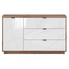 Kumode FORN SZF2D2S, ozols delano/balts glancēts